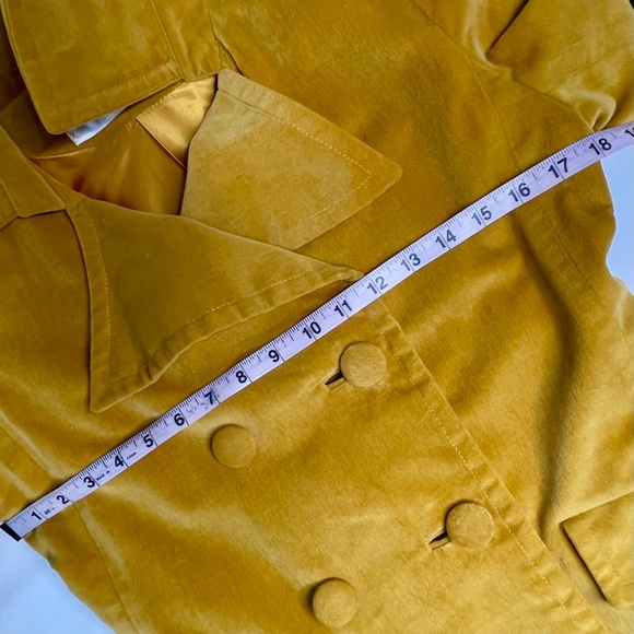 Vintage Women Mustard Velvet Coat 1960 Marguerite Rubel  San Francisco size S - Picture 6 of 10